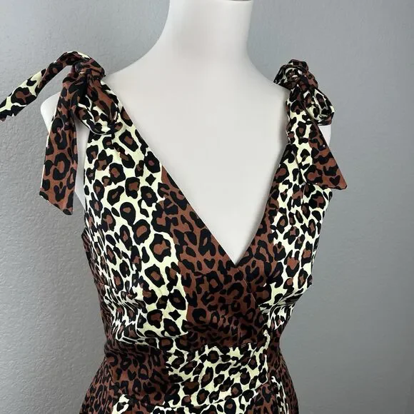 Deadly Dames Women's Tie Me Up Dress Animal Print Flare Size M - Picture 3 of 9
